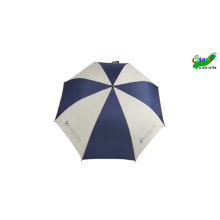 Publicidade personalizada Parasolpongee Fabric White and Blue Automatic Straight Umbrella para mercado